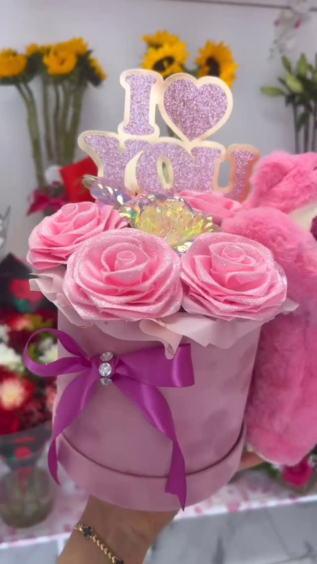Pink flower arrangement from Aroma Flowers